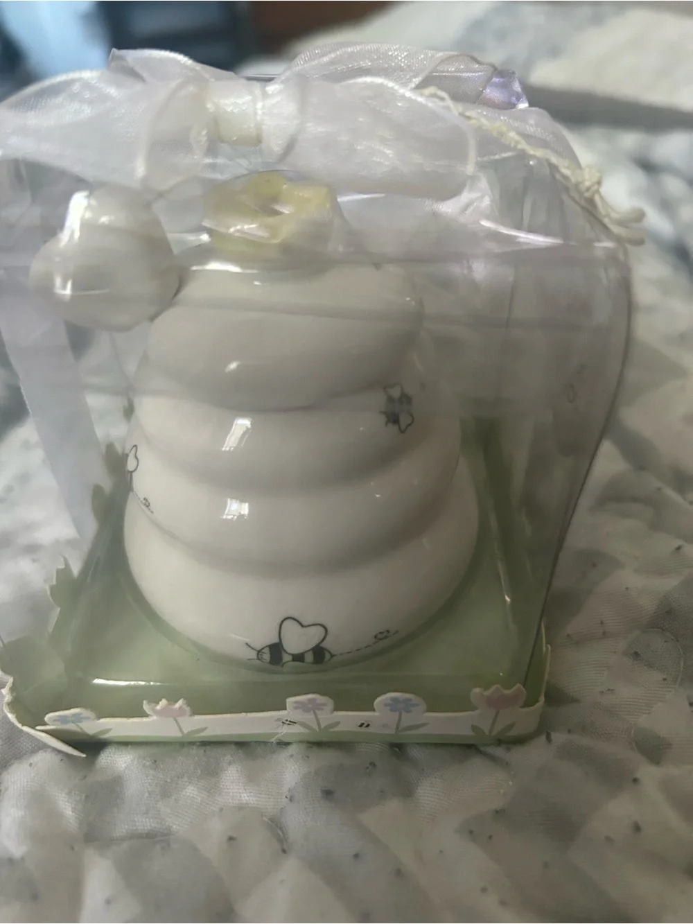 kate spade White Bee Honey Pot with Yellow Lid